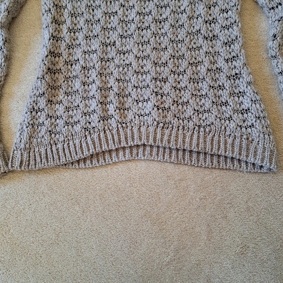 American Eagle Sweater Open Knit Size Medium Taupe Beige Scoop Neck - Picture 10 of 12